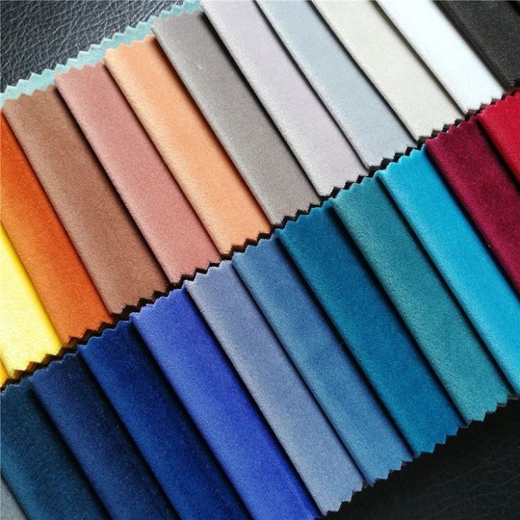 Polyester DTY Garn Plain Dyed Sofa Fabric Silk Velvet